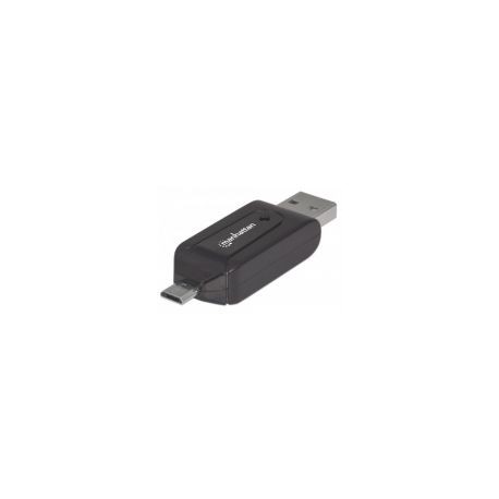 Lector De Memorias Manhattan Externo Micro Usb / Usb 2.0 Negro 406215