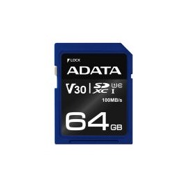 Memoria Sd Adata Sdxc Uhs-I U3 64 Gb 100 Mb/S 60 Mb/S Azul Clase 10