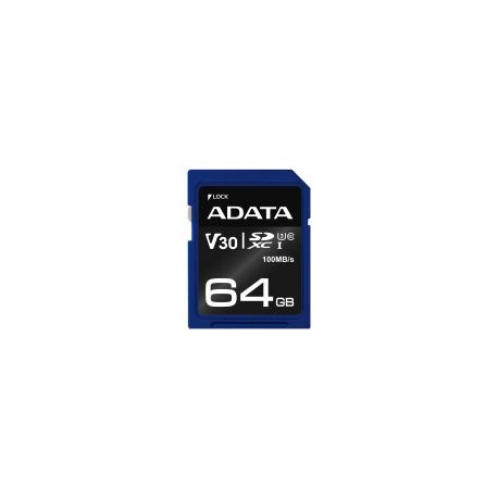 Memoria Sd Adata Sdxc Uhs-I U3 64 Gb 100 Mb/S 60 Mb/S Azul Clase 10