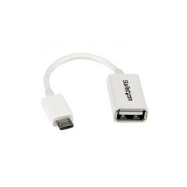 Cable Microusb A Usb  Otg Blanco 12Cm Macho A Hembra Startech Uusbotgw