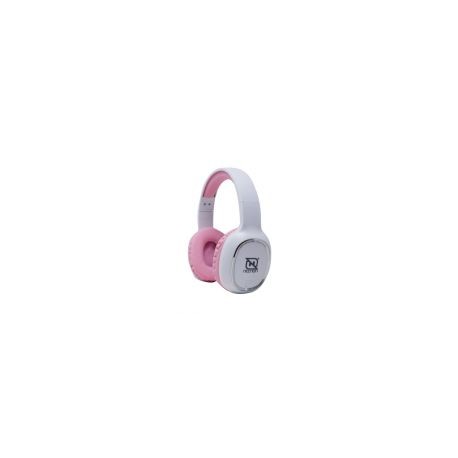 Diadema Inalambrica Necnon Nbh-04 Pro Bluetooth 3.5Mm Con Microfono Rosa Y Blanco