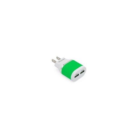 Cargador De Pared Brobotix 2 Puertos Usb 5V Blanco/Verde 161264V