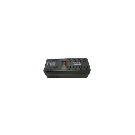 Regulador Vica T-02 1200 Va 700W 8 Cont 300J Color Negro