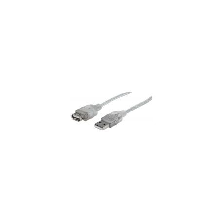 Cable Usb V2.0 Manhattan Ext. 4.5M Plata 340502