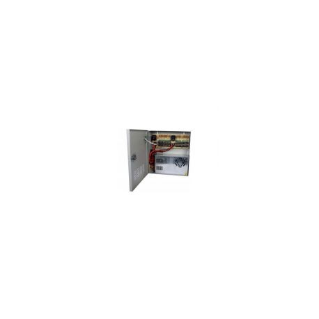 Fuente De Poder Saxxon En Gabinete 12V 30A Para 18 Camaras 100 - 240V Gris Psu1230D18