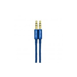 Cable Auxiliar Vorago Cab-108 3.5 Mm Redondo Metalico Azul