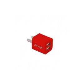 Cargador De Pared Vorago Au-106 Rojo Con 2 Puertos Usb Blister