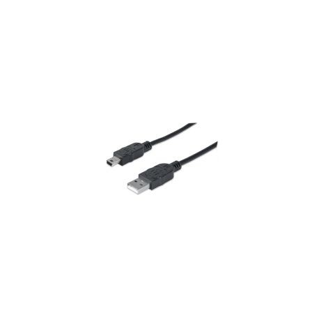 Cable Manhattan Usb A Macho - Mini B Macho 1.8M Negro 333375