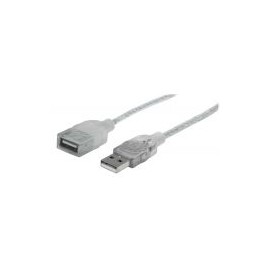 Cable Manhattan Usb 2.0 Extension 1.8M Plata 336314