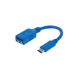 Cable Manhattan Usb 3.1 C Macho A Usb 3.0 A Hembra 15Cm Azul 353540