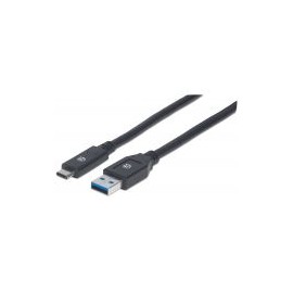 Cable Usb Manhattan Tipo C 3.0 Mts Negro V3.1 Gen1 354981