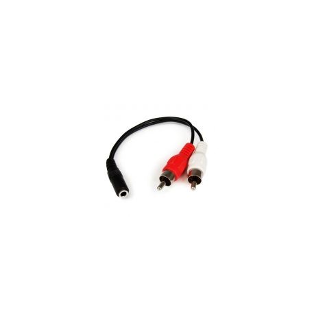 Cable De Audio Startech Mini 3.5Mm A 2X Rca 15Cm Negro Mufmrca