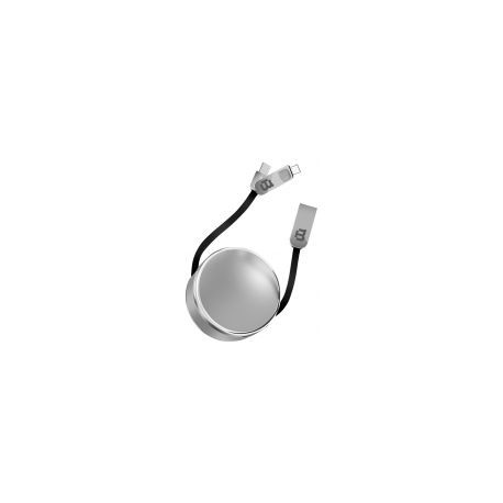 Cable Dual Micro Usb/Tipo C Blackpcs Plata 1M Casmcpr-3