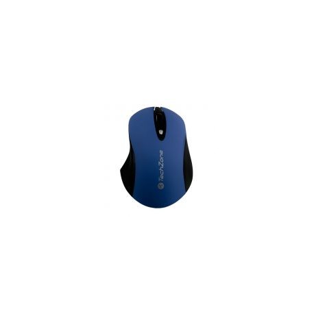 Mouse Inalambrico Techzone Optico 1600Dpi Acabado Ruber Azul 4 Botones