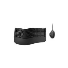 Kit Teclado Y Mouse Ergonomico Microsoft Negocios Alambrico Usb Negro Rjy-00003