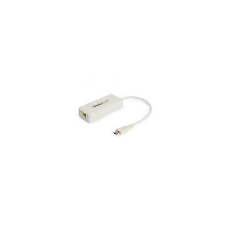 Adaptador Usb Tipo C A Etherne T Con Puerto Usb Extra Blanco