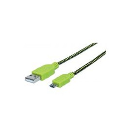 Cable Usb Manhattan Textil Verde/Negro Usb A Micro Usb 1.8M 352765