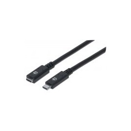 Cable Extension Usb Manhattan Tipo C Macho-Hembra 50Cm Negro 355230