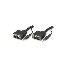 Cable Svga Manhattan Monitor 8Mm Hd15M-M+Audio 20.0M 326681
