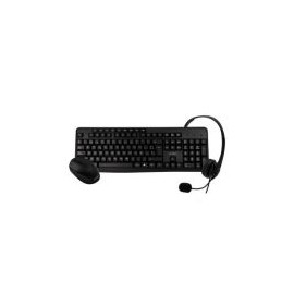 Kit De Teclado Diadema Y Mouse Acteck Kt30 Alambrico/Inalambrico Usb Negro Ac-931687