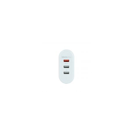 Cargador De Pared Mobifree 3 Puertos Usb Blanco Mb-923378