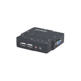 Switch Mux Kvm Desktop Manhattan Usb 2:1 Con Cables+Audio 151252