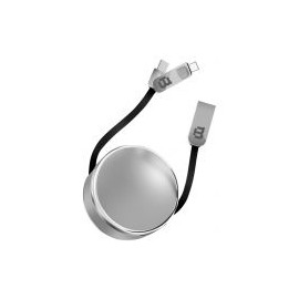 Cable Dual Micro Usb/Tipo C Blackpcs Plata 1M Casmcpr-3