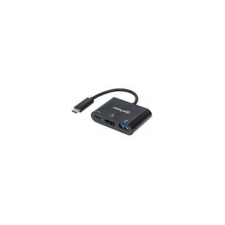 Convertidor Video Manhattan Usb-C A Hdmi-H + Usb3 + Usbc 152037